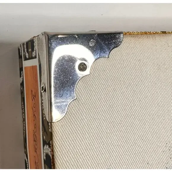 Vintage Imported Braciano Fine Cigars Beaded Box Case Purse Bag Night Skyline - Picture 14 of 16